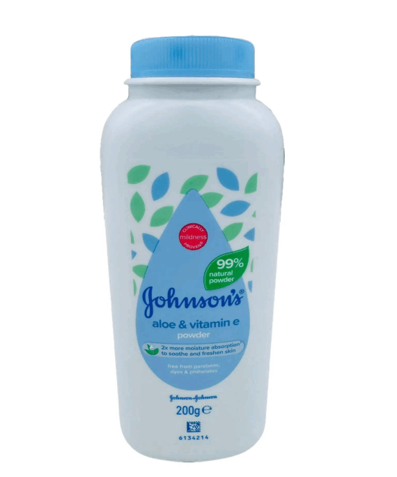 Johnson’s Aloe & Vitamin E Powder, Pure Cornstarch - 200g